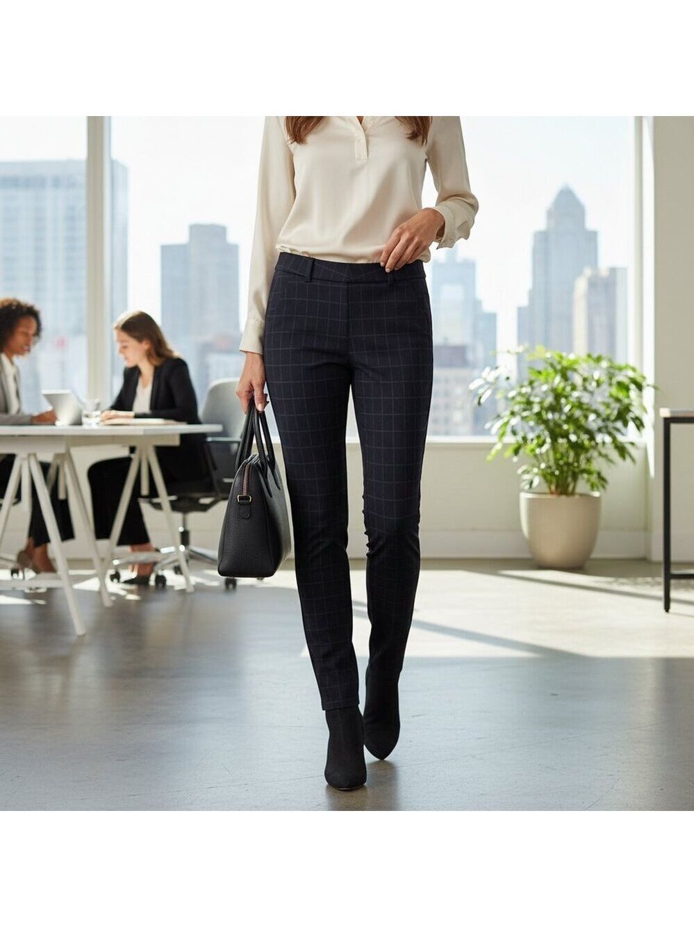 Kut From the Kloth Plaid Ankle Skinny Pants Size 6 Career Casual